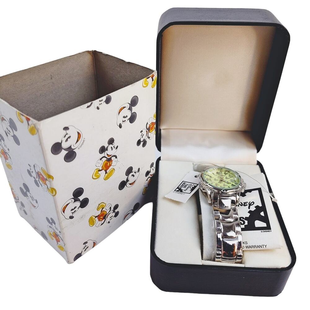 Disney Mickey Mouse Metal Band Watch Silver Face NIB